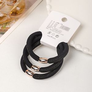 Lot de 3 Chouchous Épais et Très Élastiques pour Femmes, avec Perles Dorées Haut de Gamme et Design Tressé - Product Image 4