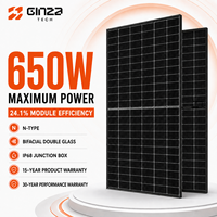 Panneaux solaires bifaciaux de type N 650W à prix d'usine, double vitrage haute puissance 210R, 132 cellules, module PV mono pour solutions EPC