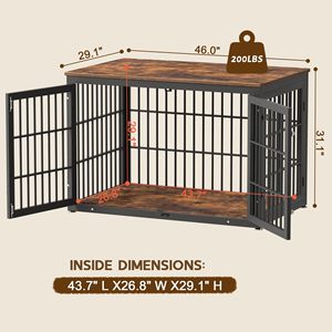 American retro multi-functional pet dog cage, suitable for home and living room decoration, large and <b>medium</b>-sized pet - Product Image 4