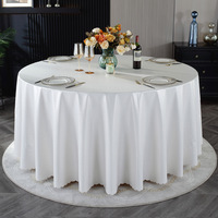 Nappe Ronde en Satin Couleur Unie pour Mariage, Banquet, Hôtel, Fête, Décoration de Table de Salle à Manger - Vente en Gros