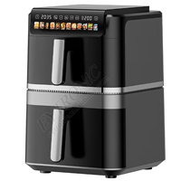 Nouvel Arrivage Friteuse à Air Chaud Double Plateau Chauffage Supérieur Numérique 12L avec 2 Paniers de Cuisson Indépendants