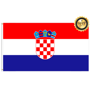 Banderas de Croacia de 3x5 pies al por mayor poliéster 68D/100D Personalizar todas las naciones envío rápido Proveedor confiable entrega rápida - Product Image 2