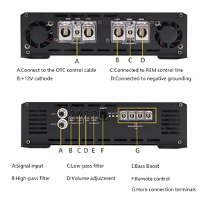 Amplificador de coche mono de clase <span class=keywords><strong>D</strong></span> de potencia máxima 10000WD de alta eficiencia de estilo brasileño Crossovers de aluminio y amplificador de bocina Subwoofer - Product Image 4