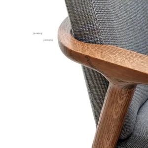 Chaises de salle à manger en bois de frêne nordique pour salon, chambre à coucher, chaise d'ordinateur avec dossier, <span class=keywords><strong>fauteuil</strong></span> de loisirs simple en tissu pour balcon et appartement - Product Image 4