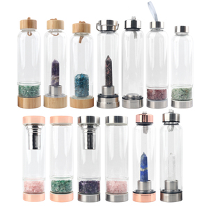 Natural Crystal Gravel Glass Bottle New Design Crystal Tower Water Bottle - Product Image 1