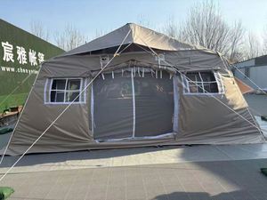 High-quality Khaki 80 Sqm 30-40 Man Modular <b>Frame</b> Big Camping 2 Layers Desert Tactical Field <b>Tent</b> for Adverse Weather Conditions - Product Image 3