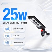Farola Solar con Cámara 4G Wifi 6MP, Lámpara Solar de Monitoreo para Exteriores, Cámara CCTV Inalámbrica con Cámara Solar de 25W