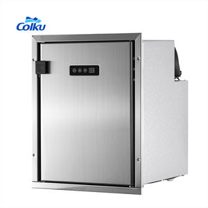 Colku DC-50 Acier Inoxydable Mini Rv Marine Intégré Réfrigérateur <span class=keywords><strong>12</strong></span> Volts Double Zone Réfrigérateur 50L Congélateur pour Bateaux - Product Image 1