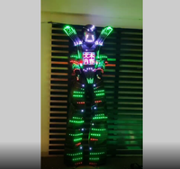 Disfraz de Robot con Zancos LED RGB con Pantalla de Texto, Traje de Robot Iluminado con Zancos para Espectáculos en Escenarios y Calles