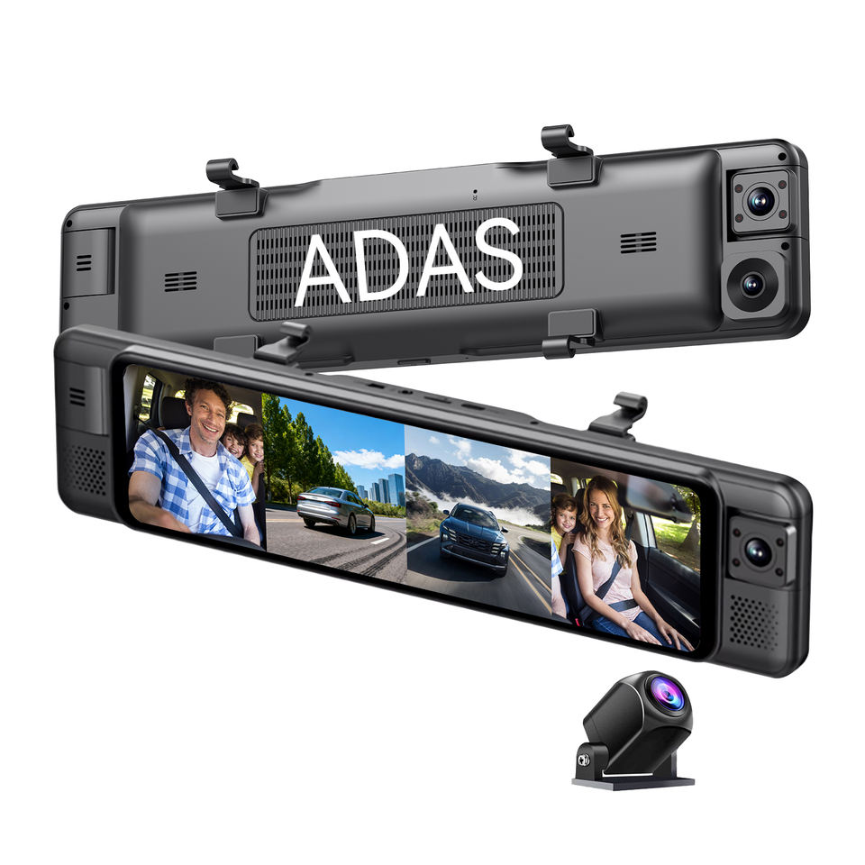 Adas Rear Sensor ADINKAM 12-Inch 4-Channel Mirror Touchscreen Dashcam WiFi Front/Rear 4K ...