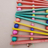 Jouets en bois colorés pour oiseaux, écologiques, de luxe, de taille moyenne, pour perruches, à mâcher et pour nettoyer les dents, jouets suspendus pour cage à oiseaux (25*65cm)