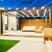Système de pergola rétractable automatique Zekin 3x4 auvent de toit motorisé en aluminium étanche extérieur moderne bioclimatique