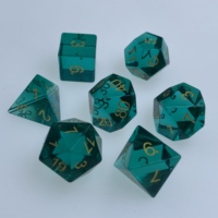 Jeu de dés en pierre œil de chat dés polyédriques en pierres précieuses bleues D & D donjons et dragons cadeau jeux de rôle RPG de table