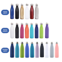 Bouteille d'eau de voyage isotherme en acier inoxydable à double paroi, anti-fuite, sans BPA, en forme de bouteille de cola, 500 ml, avec couvercle