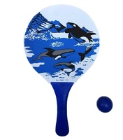 Raquettes de padel en bois en gros, raquette de tennis de plage personnalisée, raquettes de plage en bois avec une balle, jouets