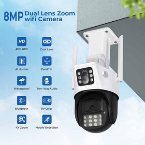 Cámara Exterior <span class=keywords><strong>ICSee</strong></span> A23 8MP, Seguridad para el Hogar, Doble Lente PTZ 360 °   Visión Nocturna con Detección de Movimiento - Product Image 3