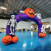 Arche gonflable en forme de citrouille pour la décoration d'Halloween
