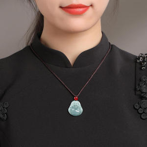 Colgante de Jadeíta Natural, Pequeño Buda Avalokiteshvara, UNISEX, Regalo Budista con Certificado de Tasación GY75/FG75 - Product Image 3