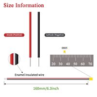 LED OEM DC 3V 5V 12V 0402 0603 0805 1206 avec câble de connexion SMD pré-câblé RGB pleine couleur pour maquette de train, micro-railway, diode câblée