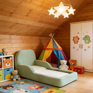 Canapé-<span class=keywords><strong>lit</strong></span> pour enfants, bébés et tout-petits, pliable, portable, en mousse souple, design 2-en-1, fabrication directe d'usine - Product Image 2