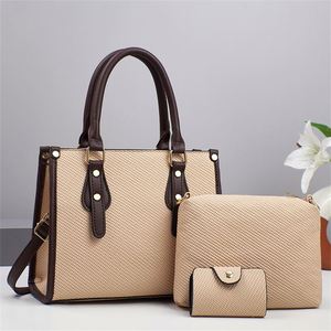 3 in 1 Handbag Purse <b>Set</b> Mother's Day Gift <b>Large</b> Capacity PU Leather Tote Bag With Shoulder Strap - Product Image 6