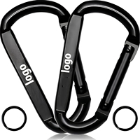 Mousqueton robuste noir 80 mm M8 en acier au carbone avec ressort, pour hamac de yoga, balançoire, camping, fitness, attache rapide, charge 500 LBS