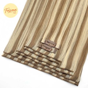 Extensions de <span class=keywords><strong>cheveux</strong></span> humains à clipser, 100% Remy vierges brutes, longues, lisses, naturelles, invisibles, sans couture, style ondulé, en trame, vente en gros - Product Image 1