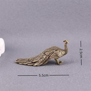 Solid Brass Long Tailed <strong>Peacock</strong> Ornament Desktop Handle <strong>Peacock</strong> Carved <strong>Bronze</strong> Ware Micro Landscape Creation - Product Image 4