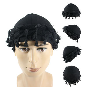 HZM-23207 Hip Hop Vintage Hommes Satin Doublé Glands Chapeaux Pré-Attaché Halo Twisted Turban Head Wrap <span class=keywords><strong>Durag</strong></span> - Product Image 5