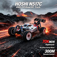 Camion de course RC HOSHI N517C à l'échelle 1/12, 70 km/h, supersonique, portée de contrôle à distance de 300 m, 4 roues motrices, voiture RC de qualité hobby avec 2 batteries