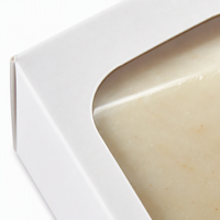 Scatola di Cartone Bianca per Sapone con Finestra Fustellata, Stampa Botanica, Confezione Personalizzata per Sapone Artigianale per Marchi di Prodotti Naturali per la Cura della Pelle