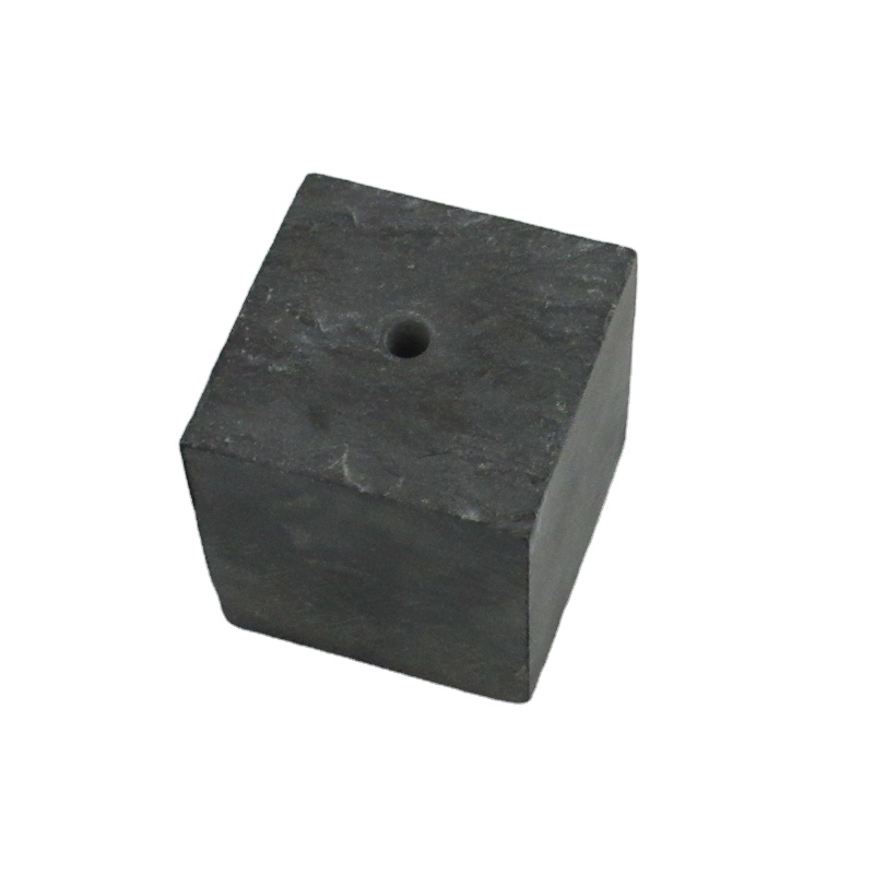 Высокое качество натуральное черное сланцевое куб держатель с отверстием в центре