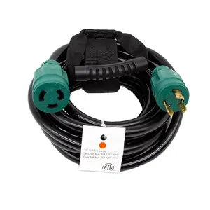 Nema L5-30P to L5-30R 3 Prong 30 Amp Generator Extension Cord 125V SJTW Power Cord with US Plug Standard IP44 Rating