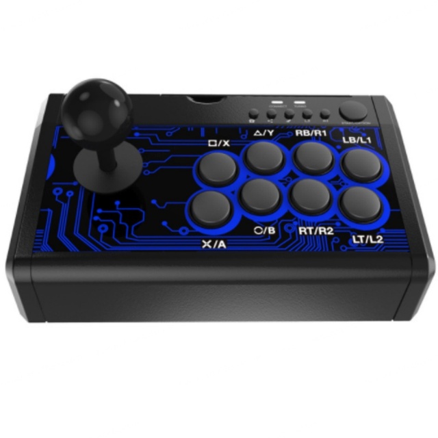 Fightin 7 in 1 Street Joystick Arcade Controller Wired ABS Black for PC Android / for for Lite