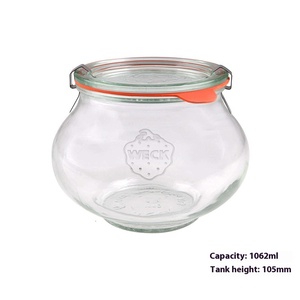 German <span class=keywords><strong>Weck</strong></span> Classic Luxury Light Green Tulip Series Tarro ovalado de vidrio Sellado Almacenamiento Taza de yogur para cocina Almacenamiento de alimentos para miel - Product Image 4
