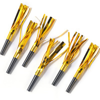 Ventes directes d'usine 6-Pack 6.5cm Bronzage Pluie Soie Dragon Trompette Acclamations Props pour la Fête D'anniversaire De Bébé Option Moins Cher