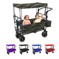 Wagon de poussette portable de grande capacité, avec roues tout-terrain, pour enfants, sports, shopping, camping