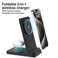 Stasiun Pengisi Daya Magnetik Nirkabel 2in1 untuk iPhone dan Earphone, Hadiah 2026