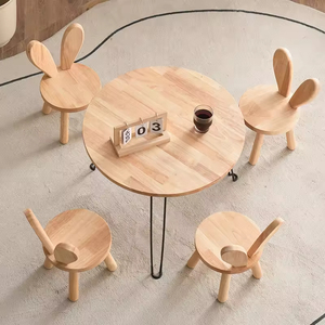 Table à manger pliante en bois massif, design carré compact et moderne, 4 places, personnalisable, pour petite salle à manger, cuisine, meubles de maison - Product Image 3
