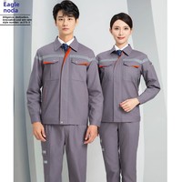 Combinaisons de travail en coton à manches longues sur mesure pour hommes - Printemps/Automne - Ensemble de vêtements de travail résistants aux taches pour ateliers et usines