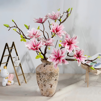 Nouvelle fleur artificielle en PU de style chinois, Magnolia de la fortune, Fleur artificielle transfrontalière pour la décoration intérieure