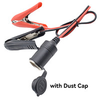 Cable de extensión de cobre puro de 12V/24V con pinza de cocodrilo a enchufe hembra para encendedor de cigarrillos, cable de alimentación de emergencia para coche, para inflador de neumáticos