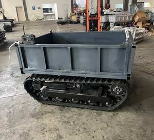 Op afstand bestuurbare elektrische rubberbandchassis kleine crawler vlakke transportwagen met dubbele rupsbanden - Product Image 3