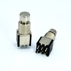 Factory Price 12mm 3pdt 6Pin Solder terminal Metal shaft stomp push button Foot Pedal guitar effect Switch