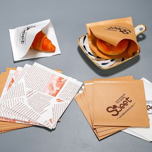Customizable <b>Food</b> Grade L-Shaped Double Open <b>Paper</b> Bags Single Side PE Coating Offset Printing Compatible for Bread Packaging - Product Image 3