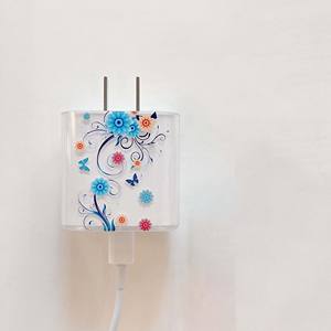 Blue Smiley Flower Capa per <span class=keywords><strong>Apple</strong></span> Iphone 18/20W testa di ricarica rapida cavo Usb Line Bite Winder custodia protettiva per cavo custodia carina - Product Image 5