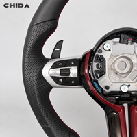 Volant sport décoratif en cuir rouge personnalisé, adapté aux modèles BMW F10 F30 E90 E84 F01 F11 F20 F22 F30 F35 F31 E70 E71 F15 F16