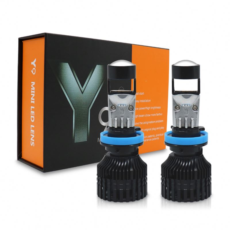 Супер яркая Универсальная автомобильная лампа Y9, Лазерная лампа 9005 9006, линза проектора H7, лампа H11, мини-линза, лазерный светодиодный проектор, фара