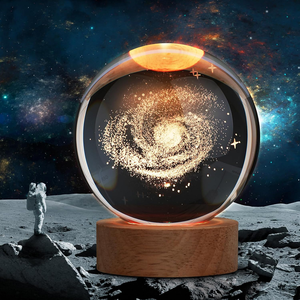 3D Art Crystal Ball Night Lamp Luminous Decoration <b>Plug</b>-In Modern Bedroom LED Night <b>Lights</b> - Product Image 2