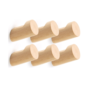 Crochets muraux en bois durables et écologiques modernes pour accrocher les serviettes, les chapeaux, les manteaux - Product Image 2